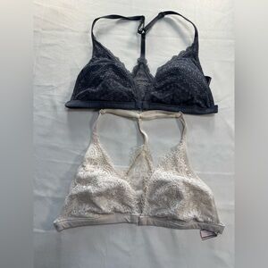 Victoria's Secret Lace Bralette Bundle Racerback Front Close Soft Stretch Set
